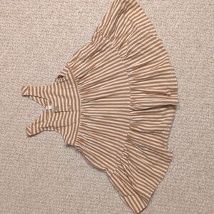 Rylee + Cru Beige Striped Kids Dress